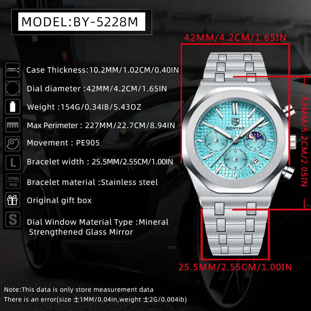Relógio masculino de luxo BENY - Luxury Watch Level avaliação e preço