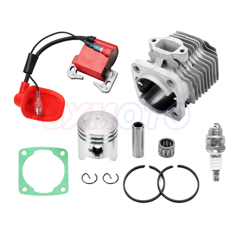 49CC 44-6 Engine Cylinder Head With Piston Pin Full Kit For 2 Stroke Mini Dirt Bike ATV Quad Pocket Bike