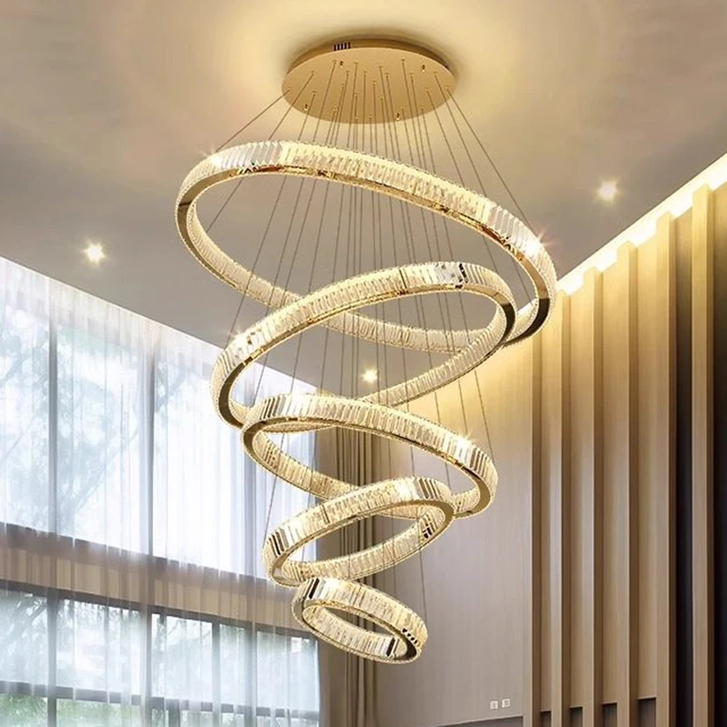 Modern home decoration crystal chandelier, stair Pendant lamp, living room Pendant lights, interior lighting