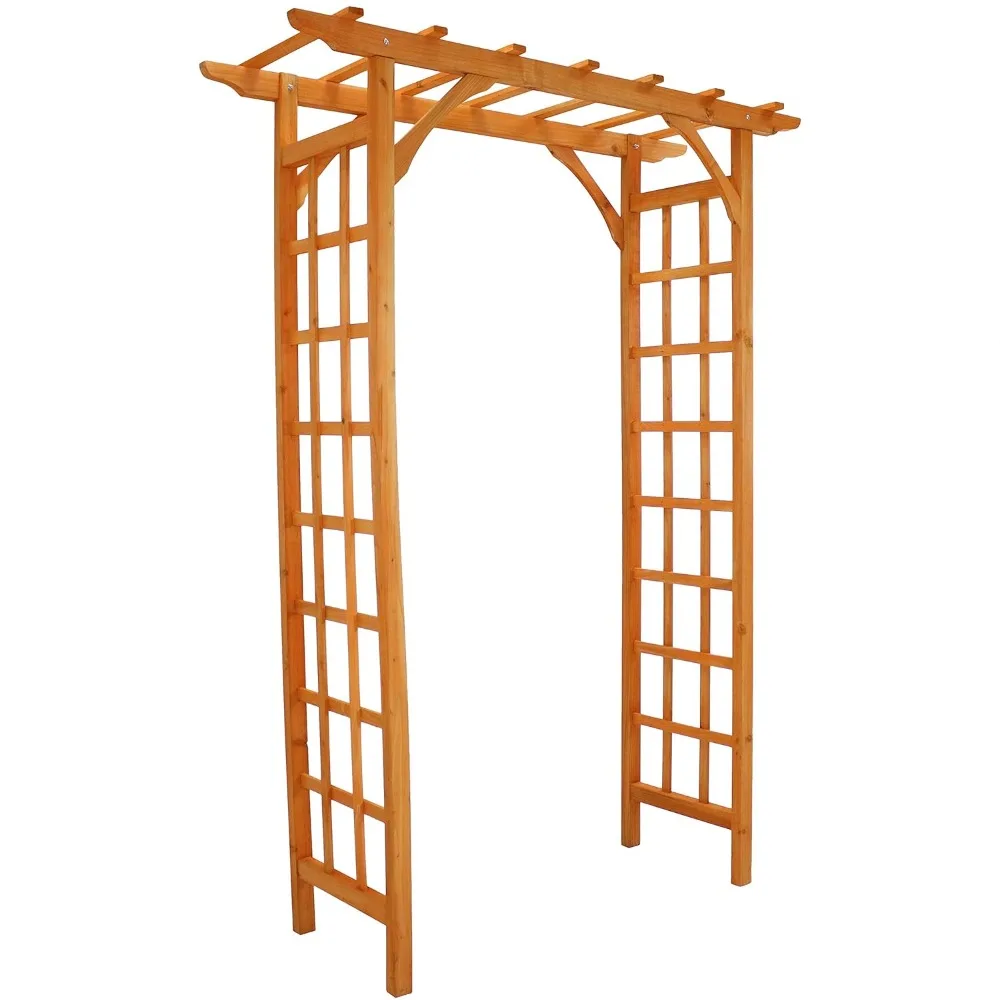 

78-Inch Wooden Garden Arbor Walkway Wedding Arch - Durable Wood with Weather-Resistant Wood Finish