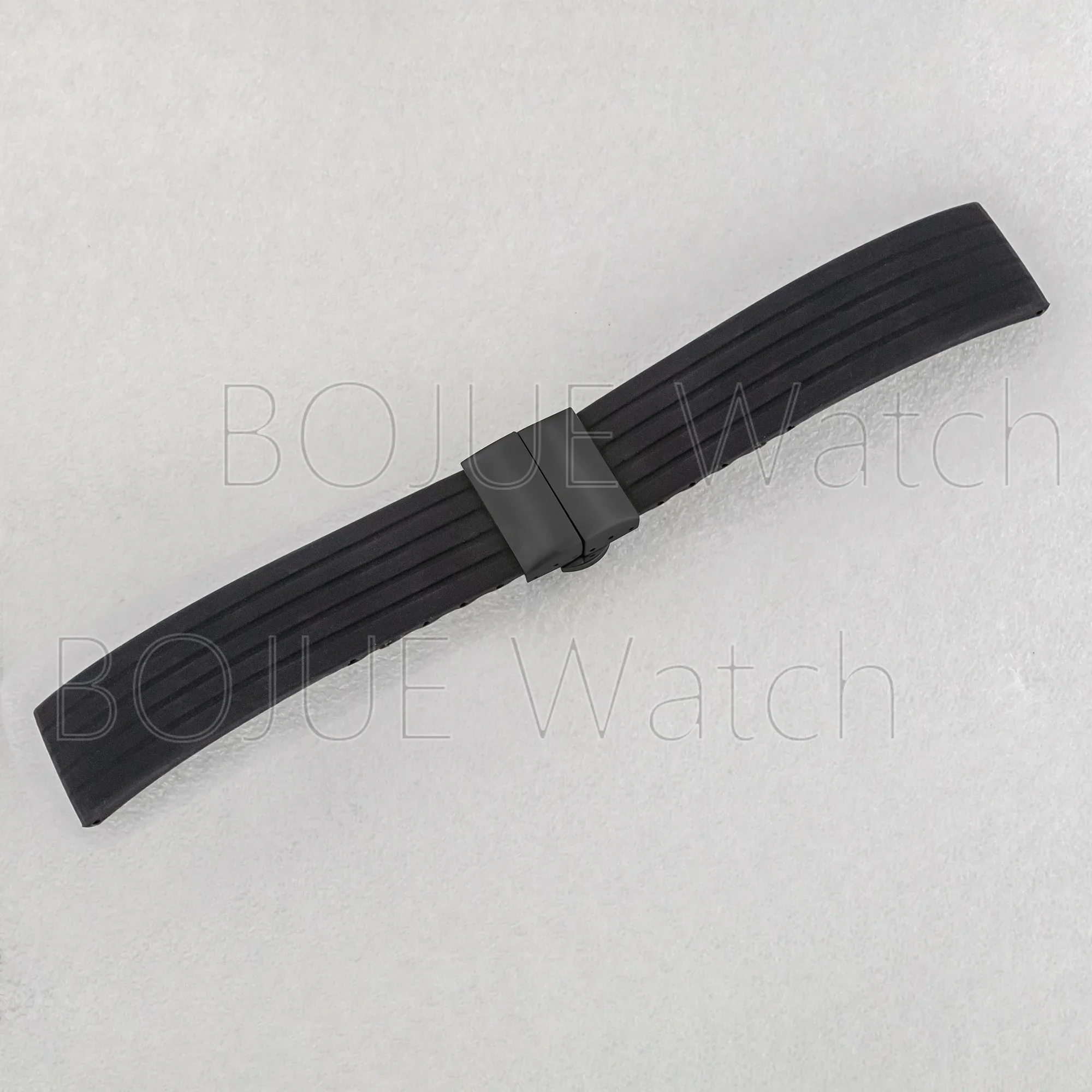 

22mm Watch Bracelet Black Rubber Strap Butterfly Buckle fit Watch Case SKX007 SKX009 SKX175 SKX173 Case Replacements Accessories