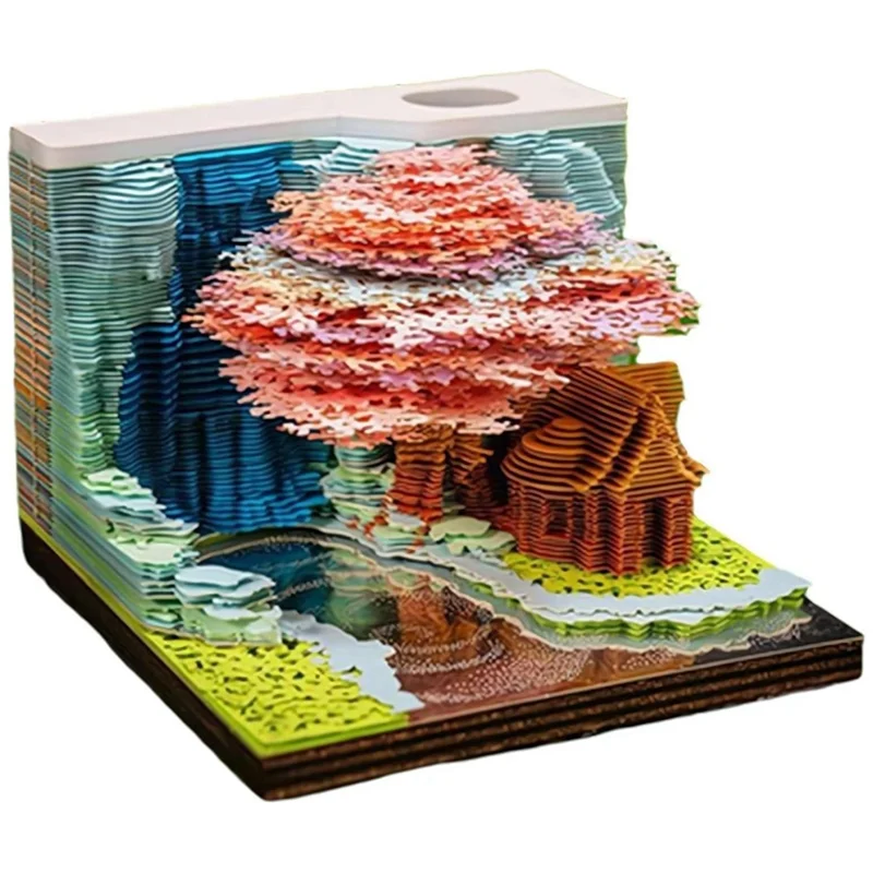 

J1UL1N 3D Tear Away Art Weekly Calendar 2025 With Led Light,Rip Away Calendar Art 3D,Pull Apart Weekly Calendar 2025 3D