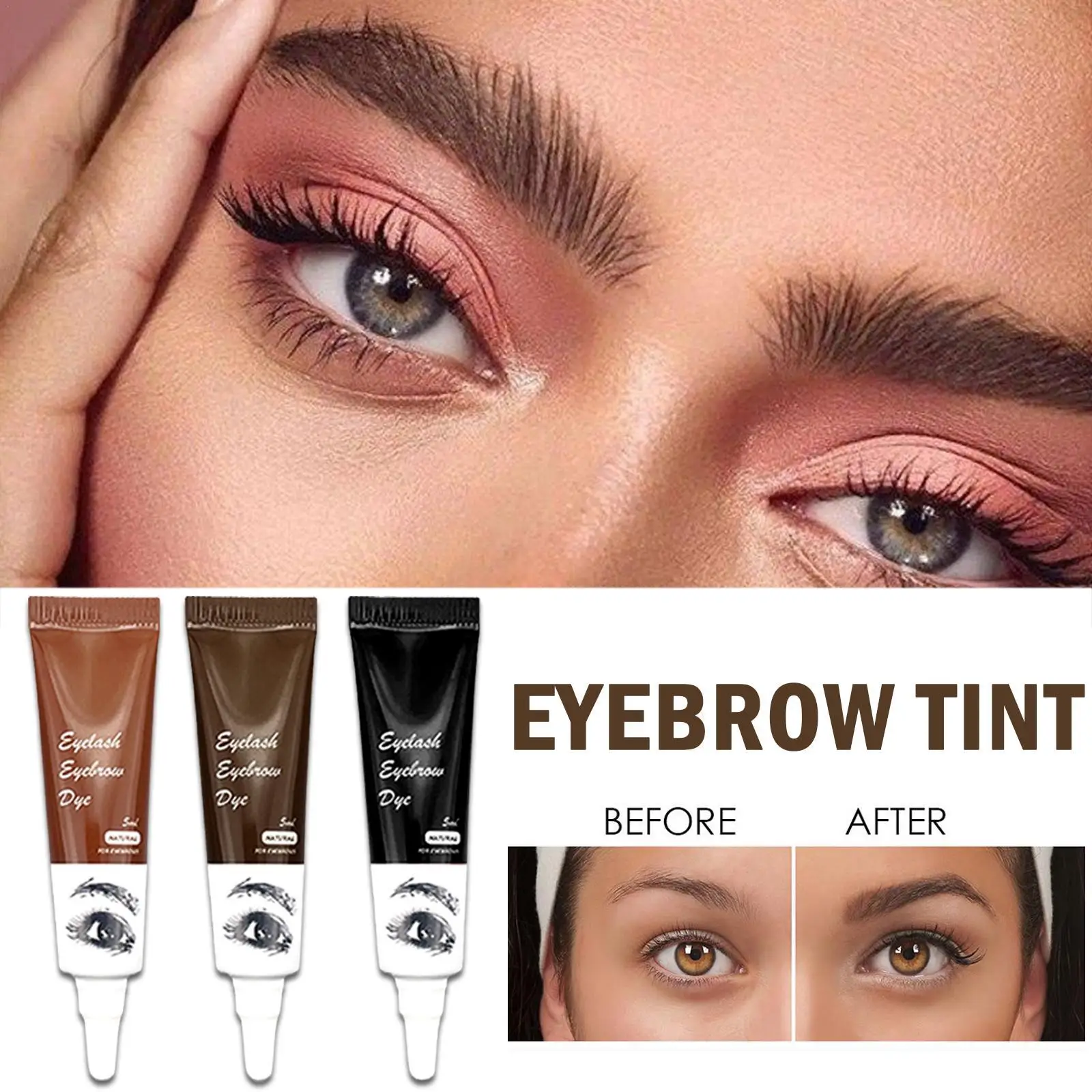 Semi Permanent Henna Eyebrow Hair Dye Professional 15 Minute Fast Easy Dye Hair Dye Eyebrow Hair Dye Cosmetics Gel Eyelash Set