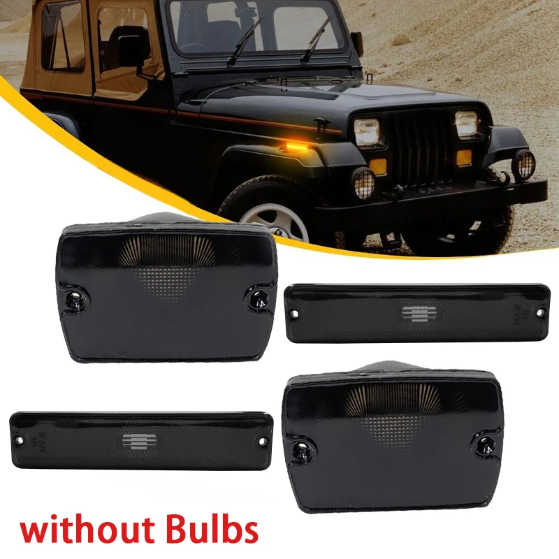 

Smoke Lens LED Turn Signal Light Housing Front Fender Flares Parking Lamp Housing for Jeep Wrangler YJ 1987-1995