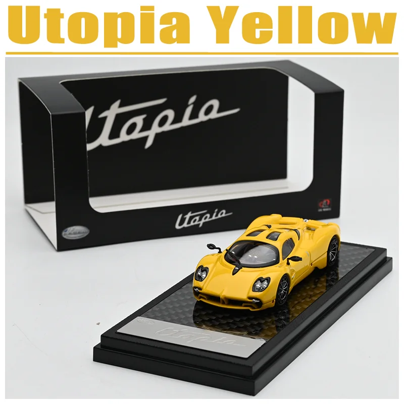 

ЖК-дисплей 1/64 Utopia, желтый сплав, игрушка, автомобиль, литая под давлением металлическая модель, подарки
