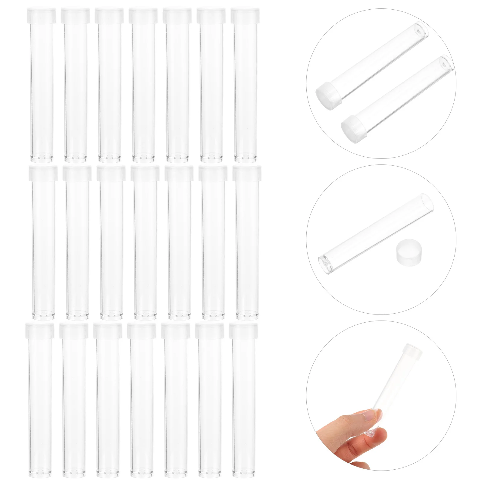

100 Pcs Test Tubes Scientific Experiment Clear Storage Mini Bottles Plastic Transparent Candy Vials for Party