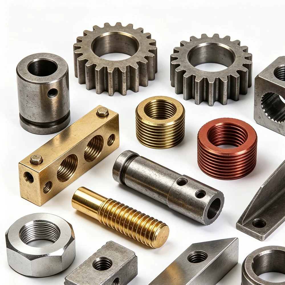 Custom Metal 3D-Printed Precision Mechanical Parts Set — Gears, Bolts, Nuts, and Educational Model Components