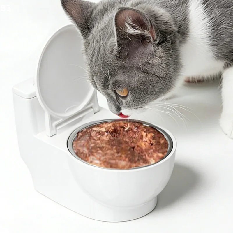 Bebedero para Gatos con Forma de Inodoro, Dispensador de Agua para Mascotas con Forma de Inodoro para Perros y Gatos, Divertido Bebedero Pequeño para Perros y Gatos con Gravedad Divertida