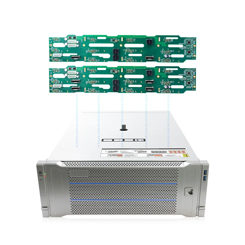 CEACENT CC3K24-24S12N 4U Hot-pluggable PWM Fan 24-Bay Rack Server Chassis with 12x NVMe U.2 SSD CPLD Lighting Design Backplane