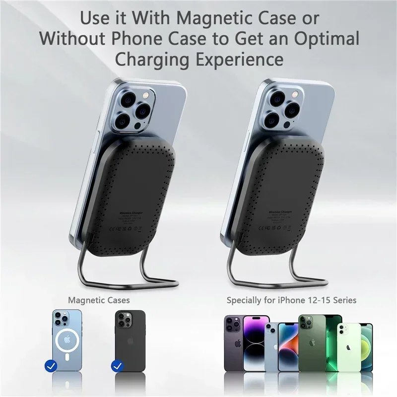 Magnetic Wireless Charger Stand Fast Charging Pad for iPhone 15 14 13 12 Pro Airpods Macsafe Phone Chargers Holder Dock Station