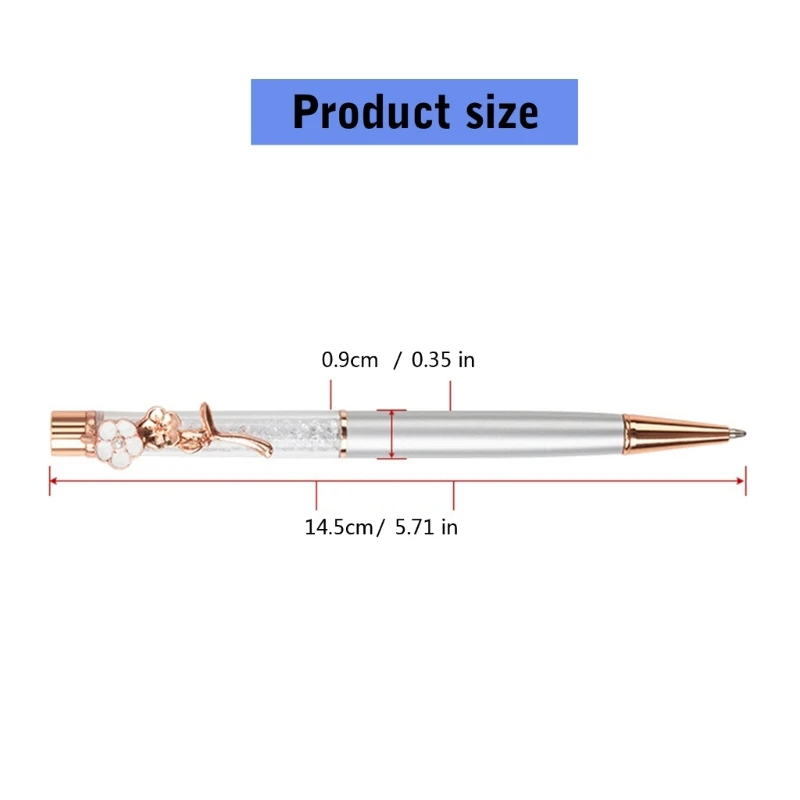꽃 펜 클립 크리스탈 서명 펜 트위스트 액션과 6Pcs 크리스탈 볼펜