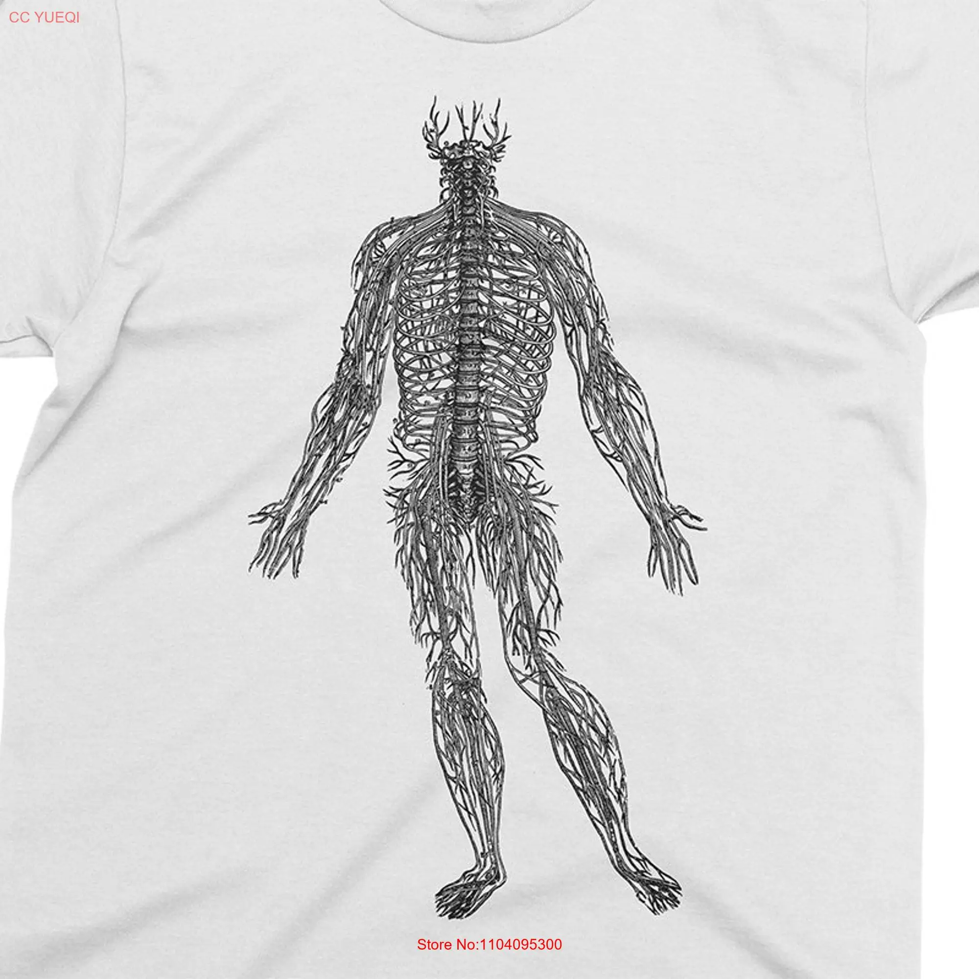 Spinal Nerves 1 Andreas Vesalius T shirt for Medical student Doctor Anathomy 16th century Great long or short sleeves