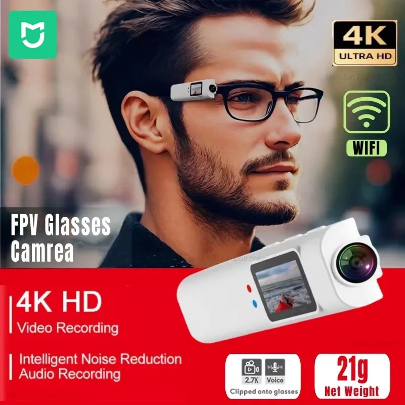 

MIJIA 4K Mini FPV Eyeglasses Video Shooting HD Camera WiFi Intelligent Headset Glasses Outdoor Sports Video&Sound Recording Hot
