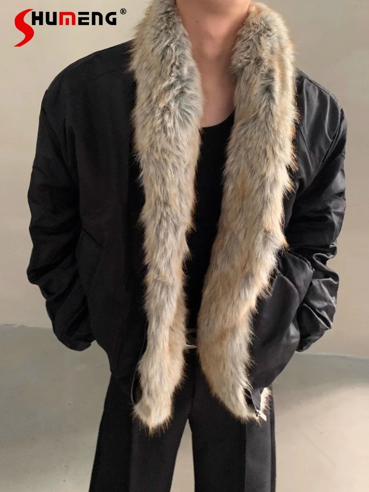 سترات شتوية جديدة للرجال لعام 2025 من الفرو الصناعي الراقية معاطف رجالية سميكة ودافئة أنيقة سترات مريحة بسيطة وسيم #1