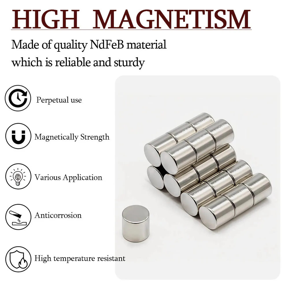 Super Strong Round Neodymium Magnet Powerful Magnets N35 small Permanent Magnetic NdfeB Refrigerator Magnet 3x3 5x5 6x6 10x10mm - Image 2