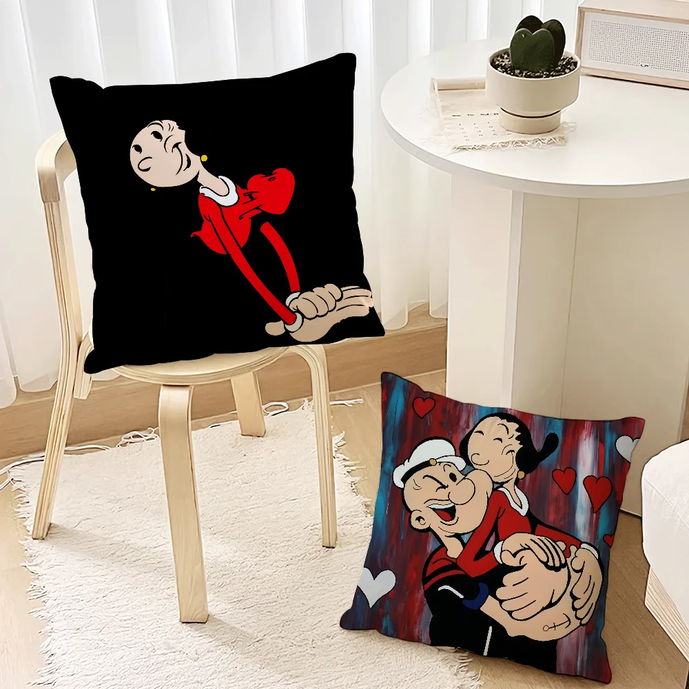 Cartoon P-Popeye Classic Man O-Olive For Bedroom Car Coffee Shop Room Soft and Living Room Sofa Decorative Pillow Cover Case