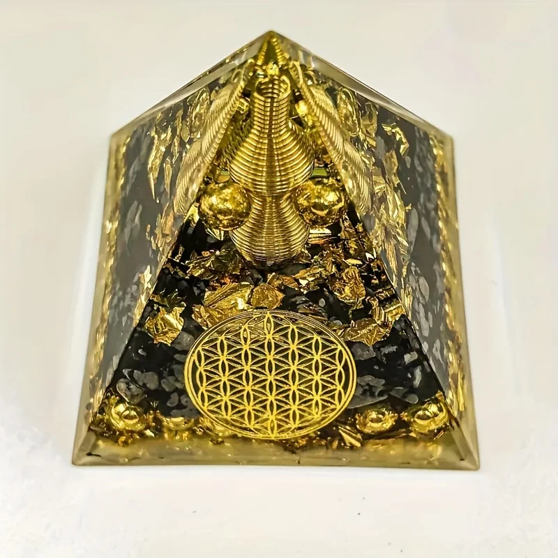 Snowflake Obsidian Pagoda Gourd Teleportation Array Pyramid, home decoration, fish tank decoration, the best gift for friends on