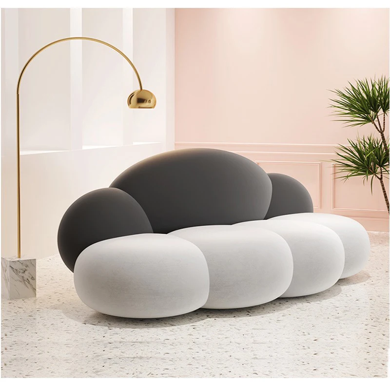 Nordic heterosexual sofa cloud simple modern small double fabric clothing store bridal shop beauty salon homestay