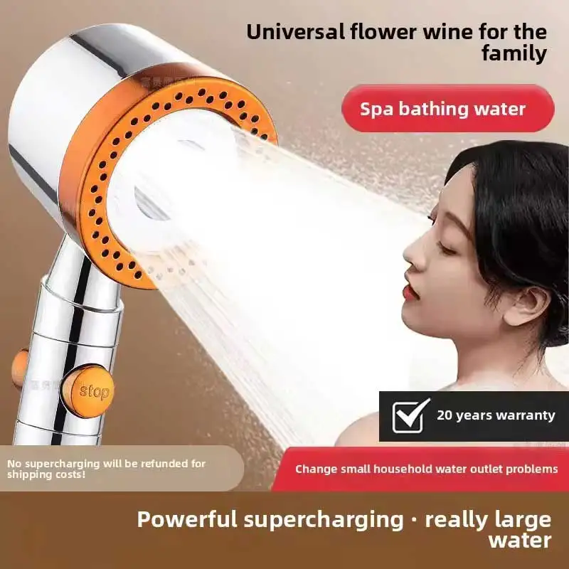 Powerful Pressurized Filter Shower Head - Handheld Spray Showerhead with Mist Function, Bathroom Accessory