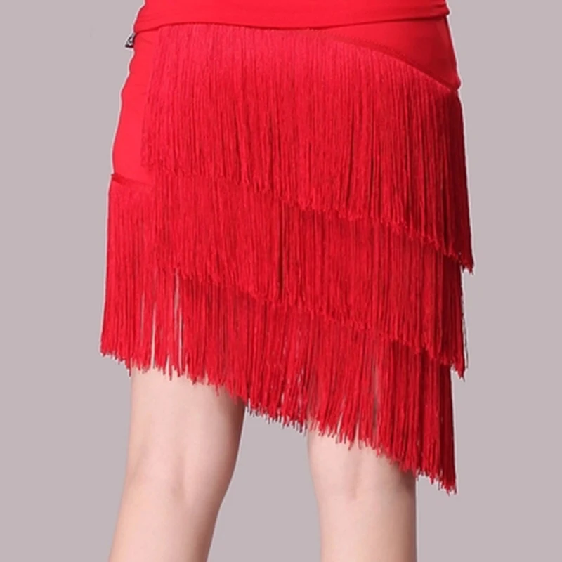 New Latin Dance Skirt Adult Female Rumba Samba Tango Ballroom Latin Tap Dance Dress Women Stage Costume Performance Tassel Skirt