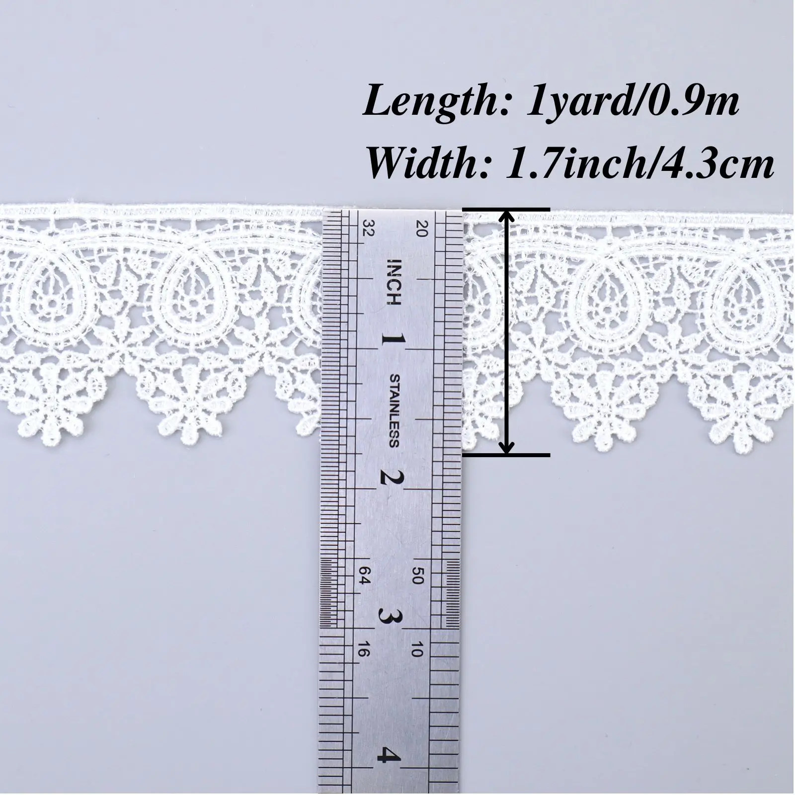 1 Yard Venice Lace Trim Floral Embroidered Lace Ribbon for Crafts Dress Gift Wrapping Wedding Home Decoration