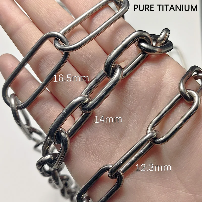 

Durable Welded Pure Titanium Chains 4.5mm/6.8mm/9.5mm/12.3mm/14mm/16.5mm NO Allergic & Rust Industrial Pet Clothes Drying Chains