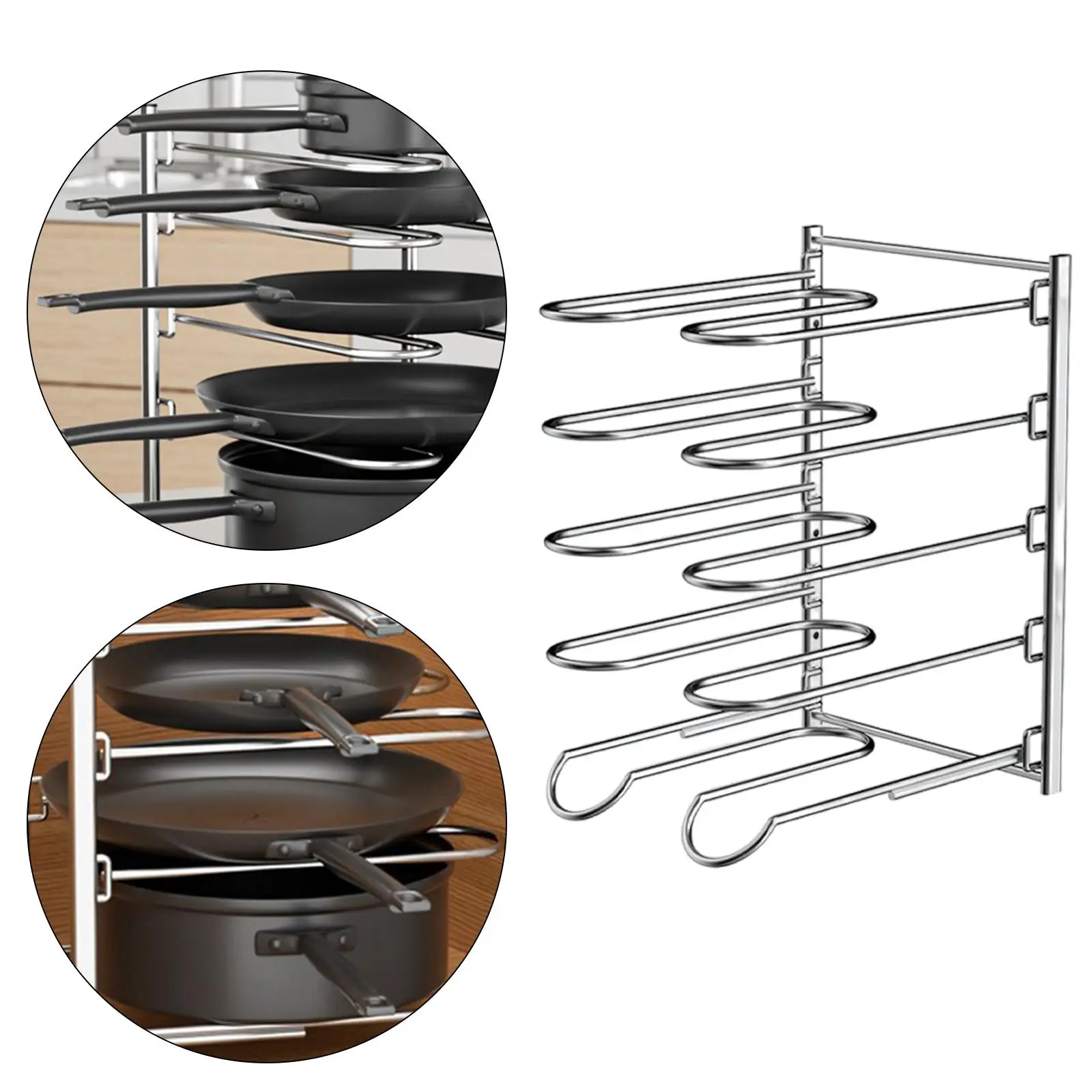 

Pan Organizer Rack for Cabinet Multi Layer Reusable 5 Tier Pot Rack for Kitchen Pot Storage Rack Pot and Pan Organizer Kitchen