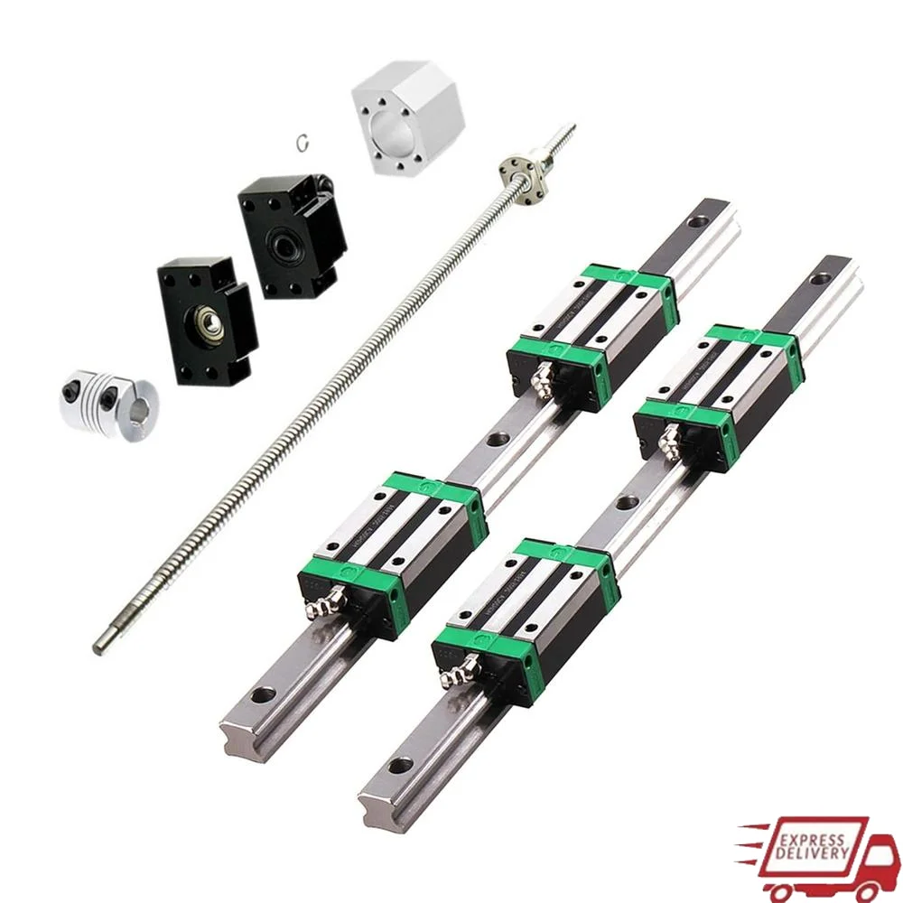 

HGR20 Linear Guide Rail 700mm 2PCS RM1605 Ballscrew Kit BF12 BK12 Couplings Slide Blocks Precision Motion