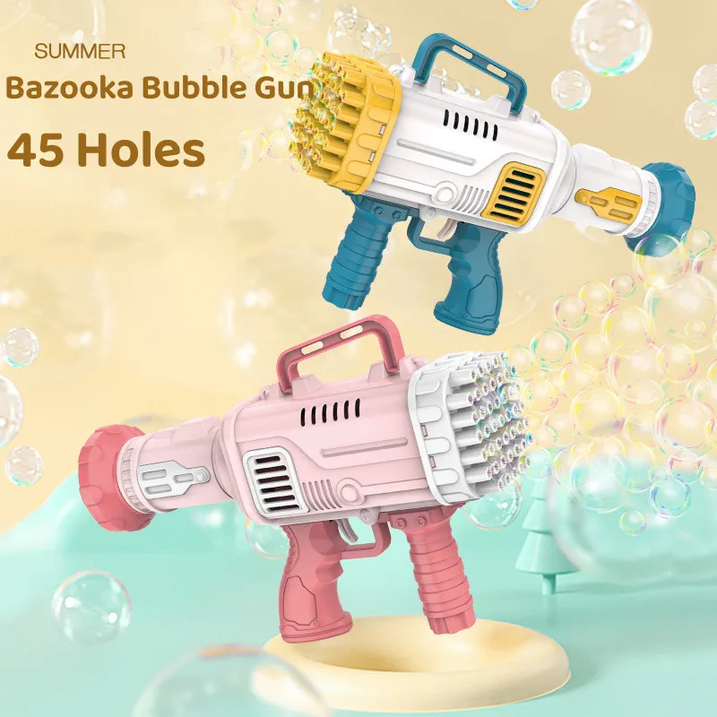 

Gatling Rocket Electric Bubble Gun Kids Automatic Bubble Machine Blower Soap Bubbles Children Outdoor Toy For Party