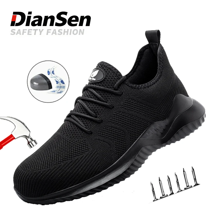 Work Safety Boots & Shoes Anti-Puncture Casual Walking Shoes Lightweight Breathable Sneakers Indestructible Steel Toe Work Boots