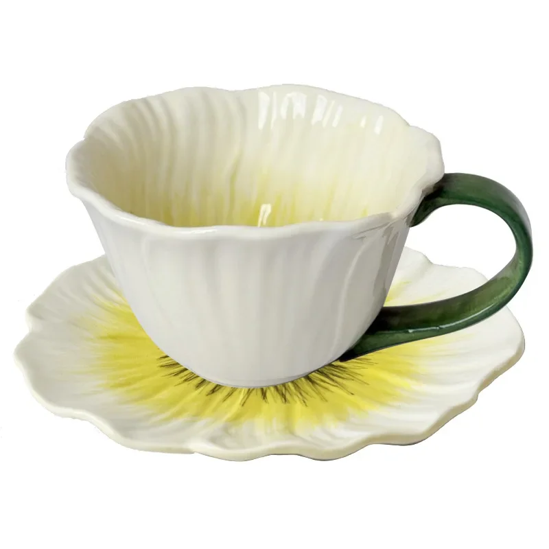 Special good-looking coffee cup design sense niche women high-value latte cup beautiful coffee cup saucer set