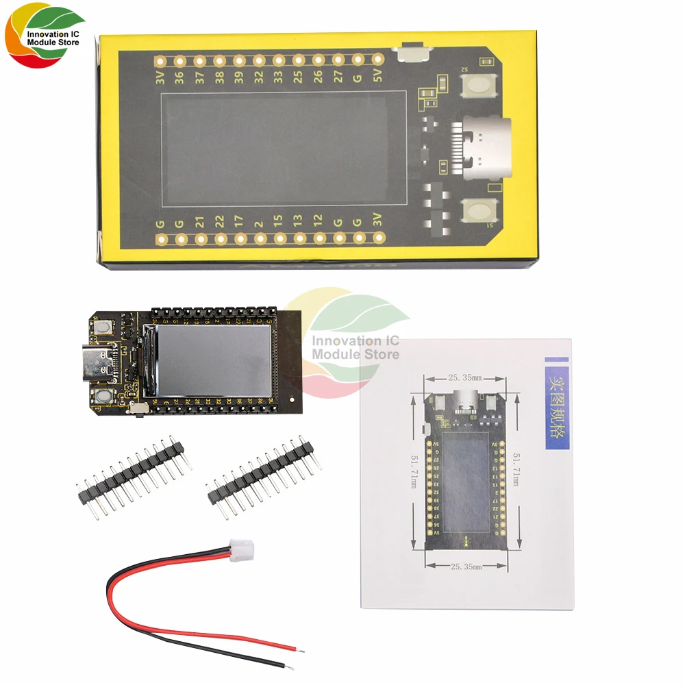 T-Display 1.14 Inch LCD Control Board ESP32 Development Board Wireless Module WiFi Bluetooth Low Energy Development Board