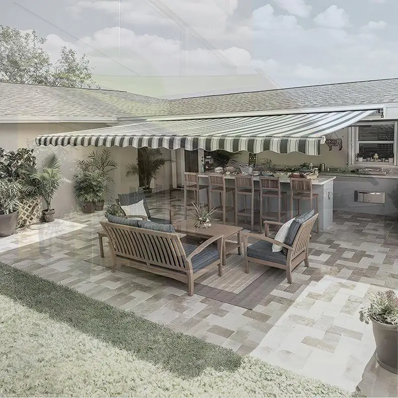 

Мощный уличный выдвижной навес-тент с моторизованным приводом, 6 м, настенный, с полной кассетой, для гаража и террасы, для рынка США