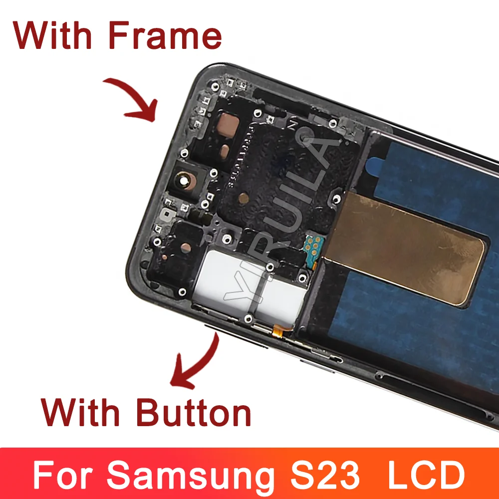 Ensemble écran tactile LCD TFT avec châssis, pour Samsung Galaxy S23 S911B S911B/DS