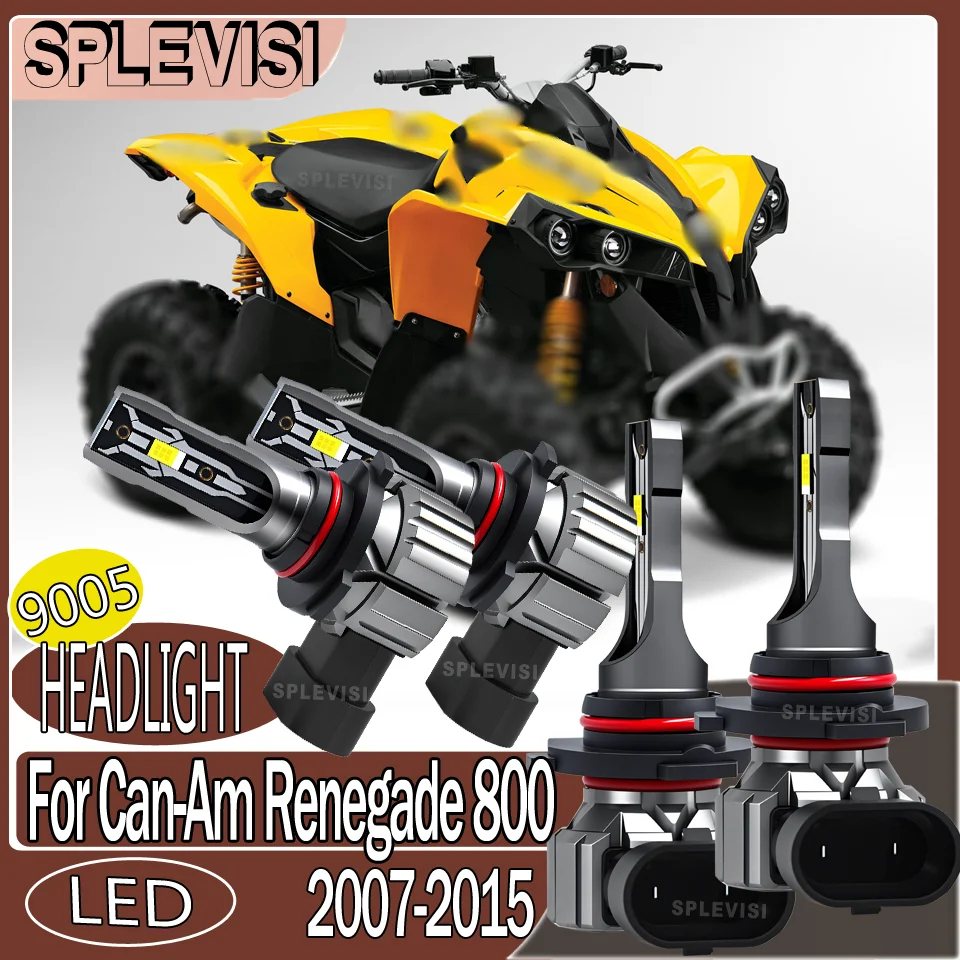 LED 12V IP68 HB3 Enhanced Night Vision motorcycle Headlight For Can-Am Renegade 800 2007 2008 2009 2010 2011 2012 2013 2014 2015