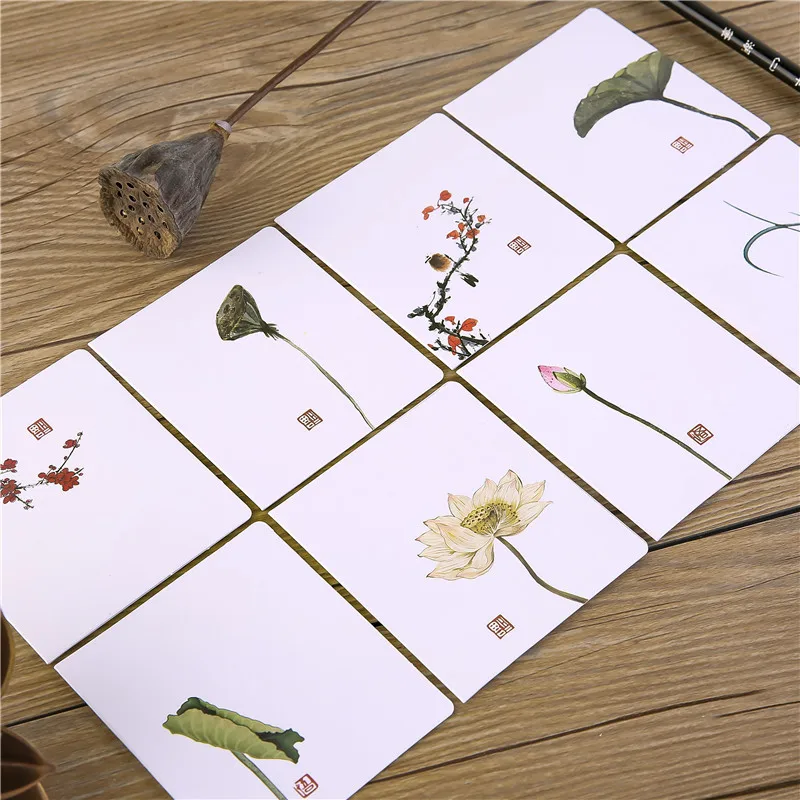 50pcs Chinese Style Creative Simple Classical Greeting Card Blessing Message Small Card Festival Valentines Day Retro Gift Card