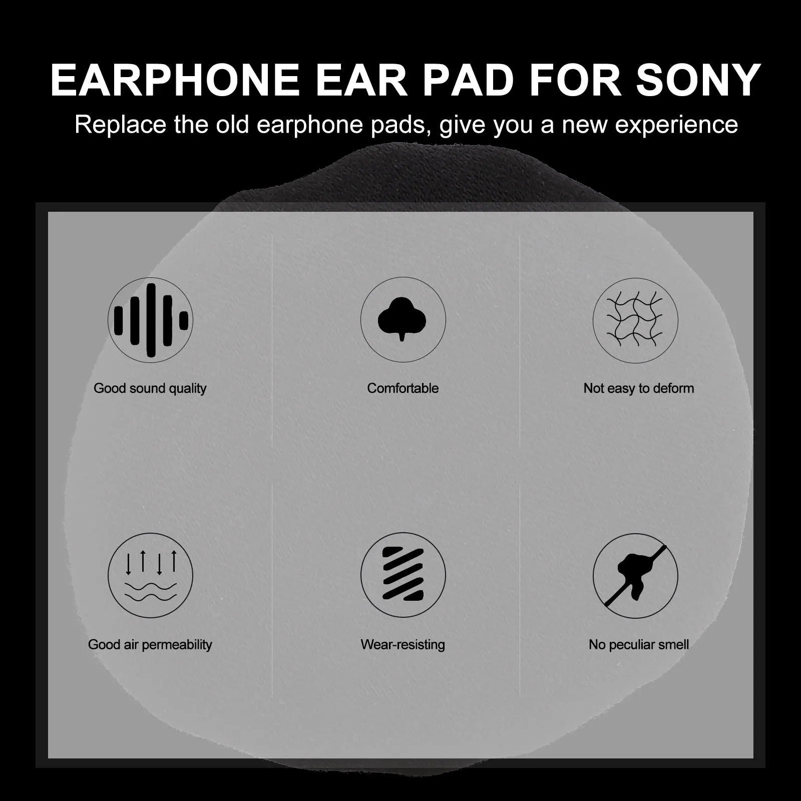 

4Pcs Cotton Ear Pad Covers Sanitary Stretch Headphone Cushion Washable Protective Dustproof for 6-85cm Headphones