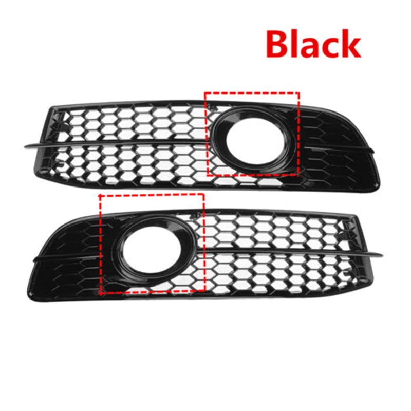 Front Bumper Fog Light Lamp Grille Cover Honeycomb Mesh For Audi A6 C6 S-line Facelift 2008 2009 2010 2011