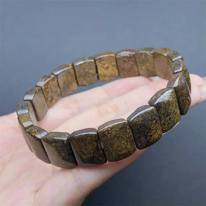 Natural Bronzite Bangle Fortune Energy Bangle Mineral String Woman Amulet Jewelry Healing Gift 1pcs 16X12MM