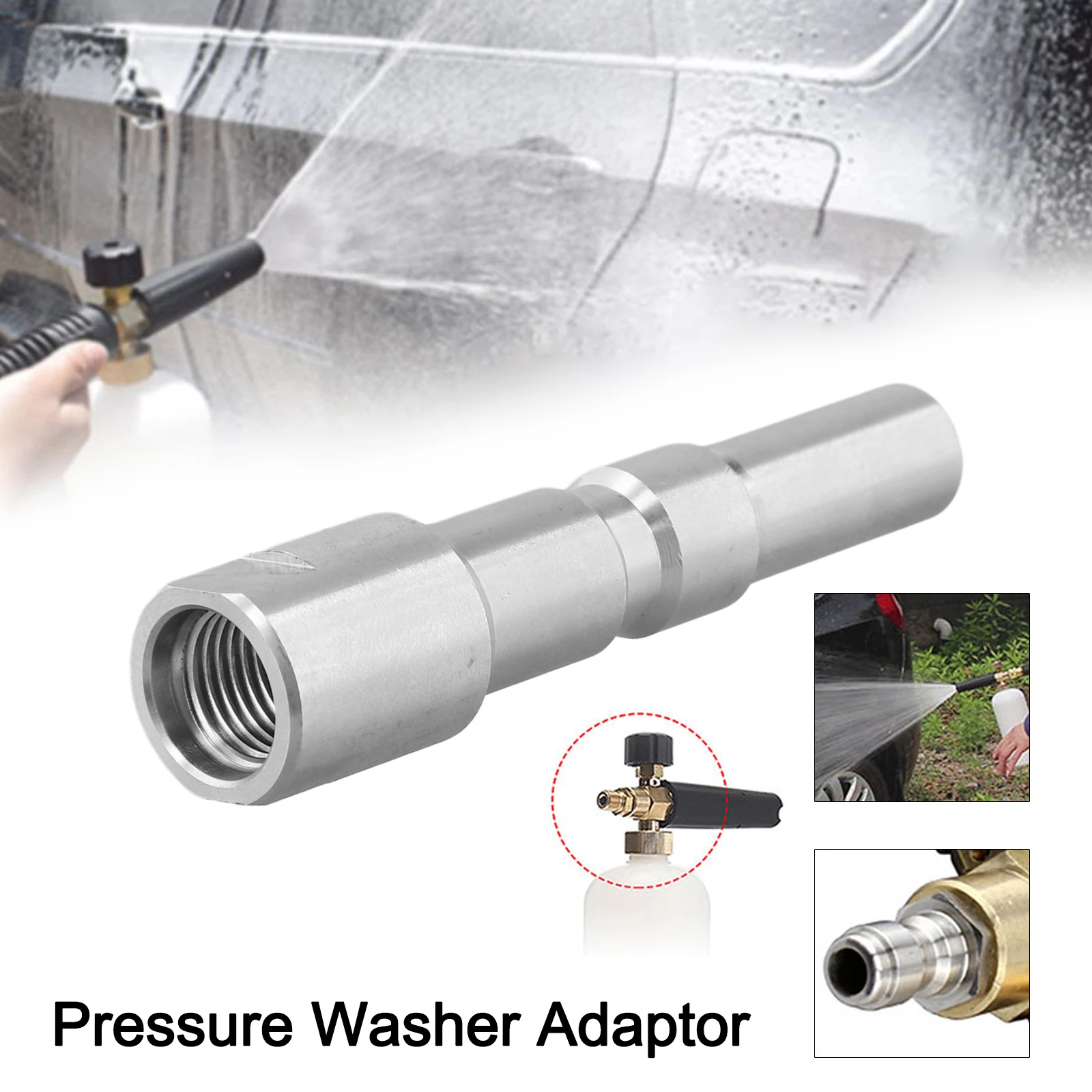 Für Nilfisk KEW Alto Hochdruckreiniger 1/4-Zoll-Adapter Ersatzteile Schneeschaumlanze G1/4-Zoll-Adapter Chrom-Vanadium-Stahl
