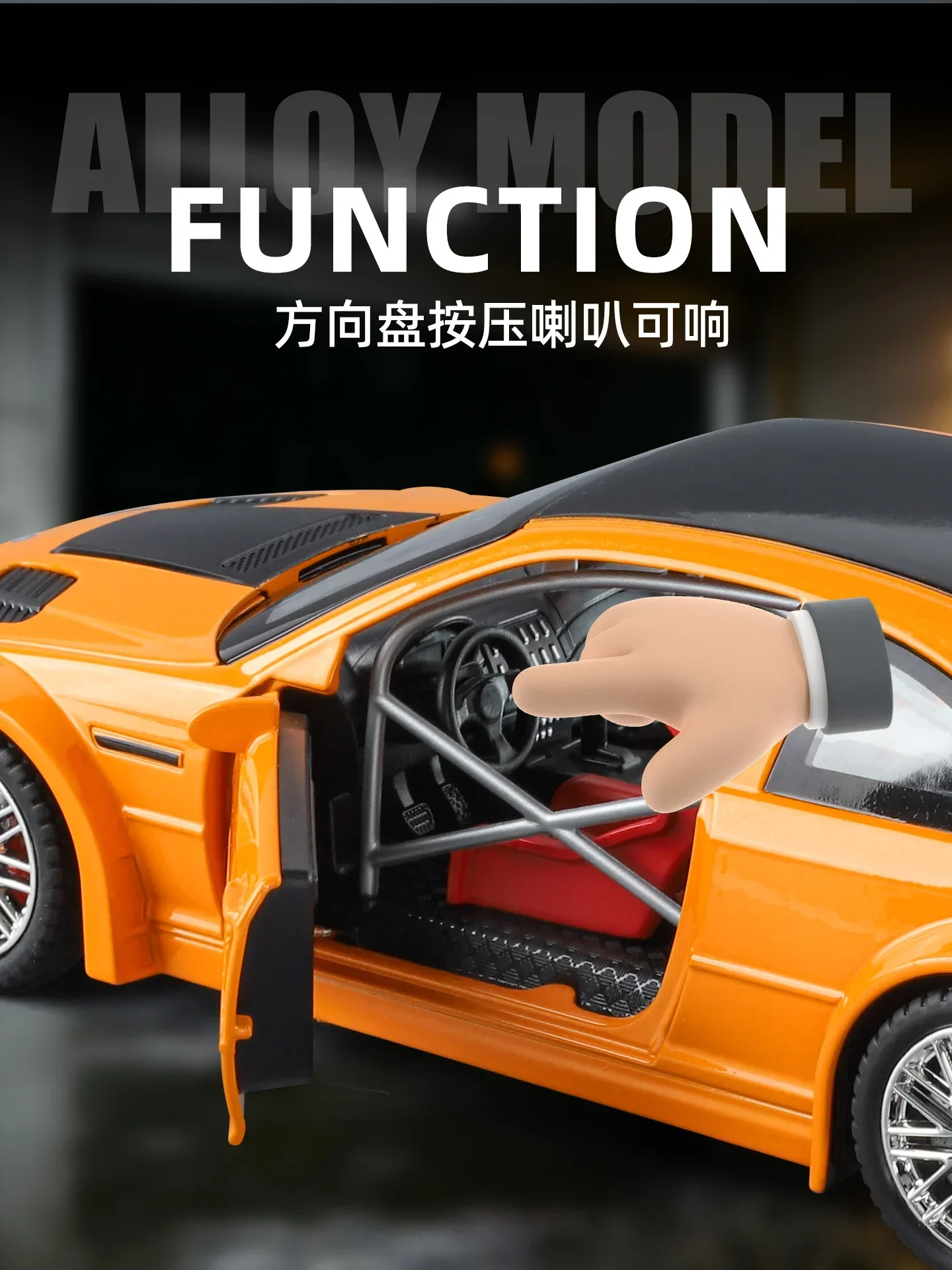 1:24 M3 GTR E46 Racing Alloy Metal Diecast Model Car Sound and Light Pull Back Collectibles Hobby Birthday