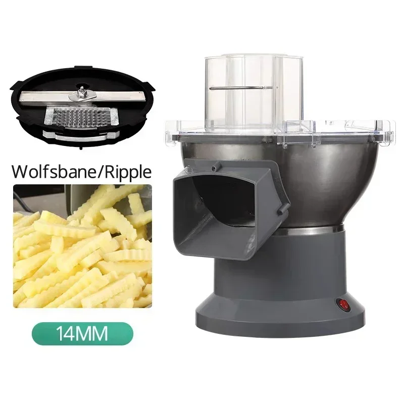 110V/220V Electric French Fries Cutter Commercial French Fry Cutter Wave Ripple Apple Potato Carrot Vegetable Strip Cutter