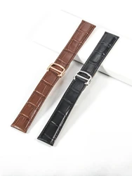 For Cartier Tank Solo London Key Brown Black Watch Strap Men Genuine Leather Women 17 18 20 22 23 25mm Comfortable Watchband