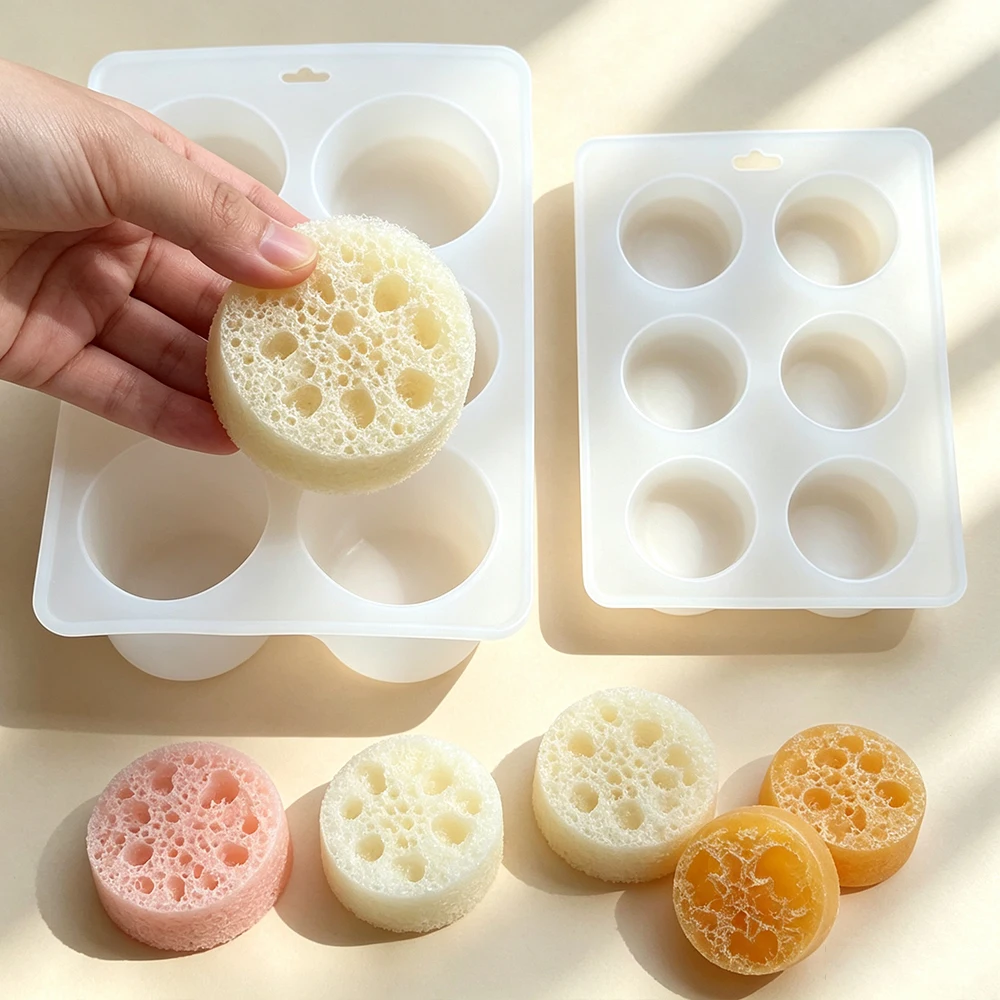6個の丸い型を持つシリコン製石鹸型、DIYバスソープ、レジン - Candle Making Bath のレビューと価格