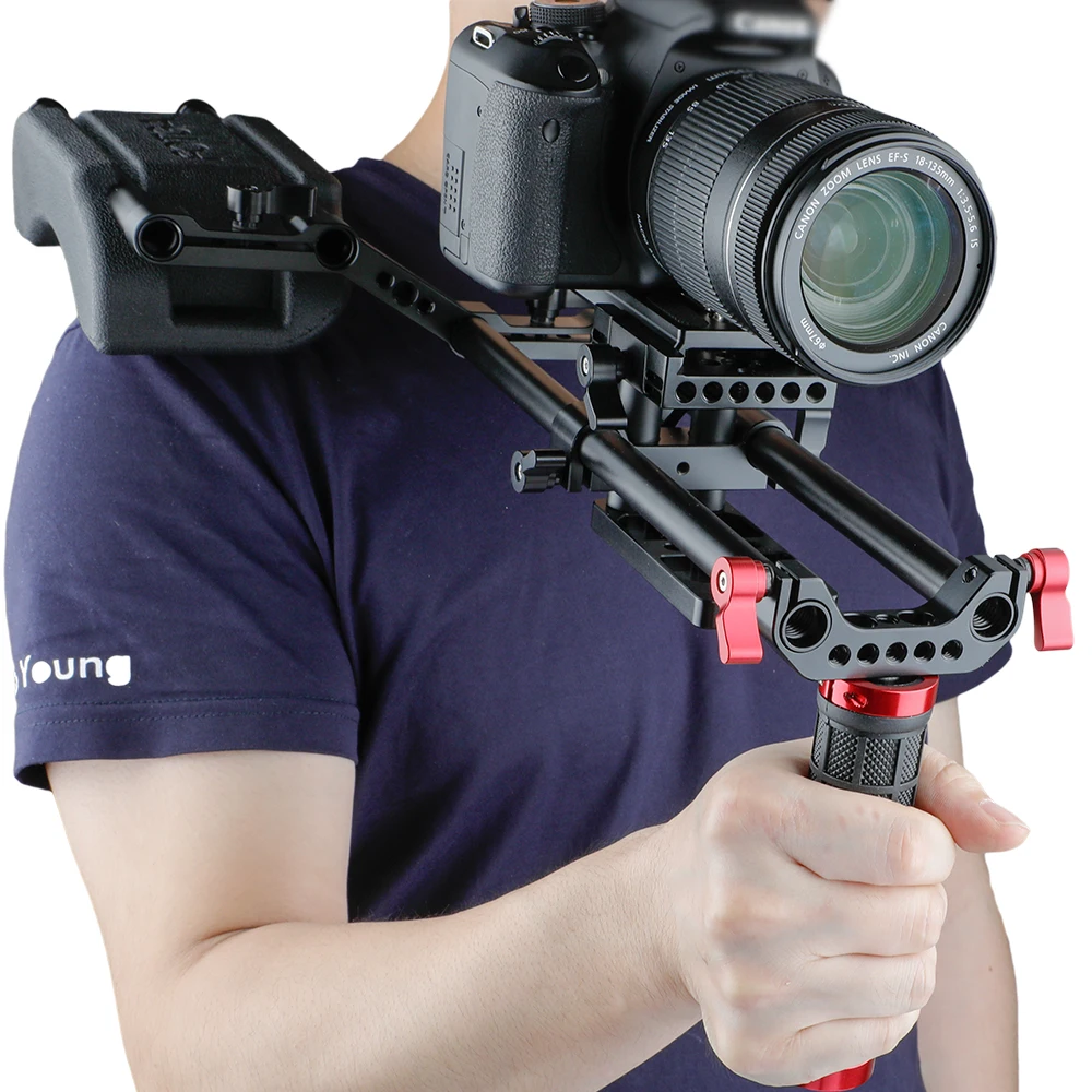 Камера CAMVATE универсальная с одной резиновой средней ручкой для цифровой DSLR-камеры наплечное крепление 15 мм рельсовая система поддержки Новый