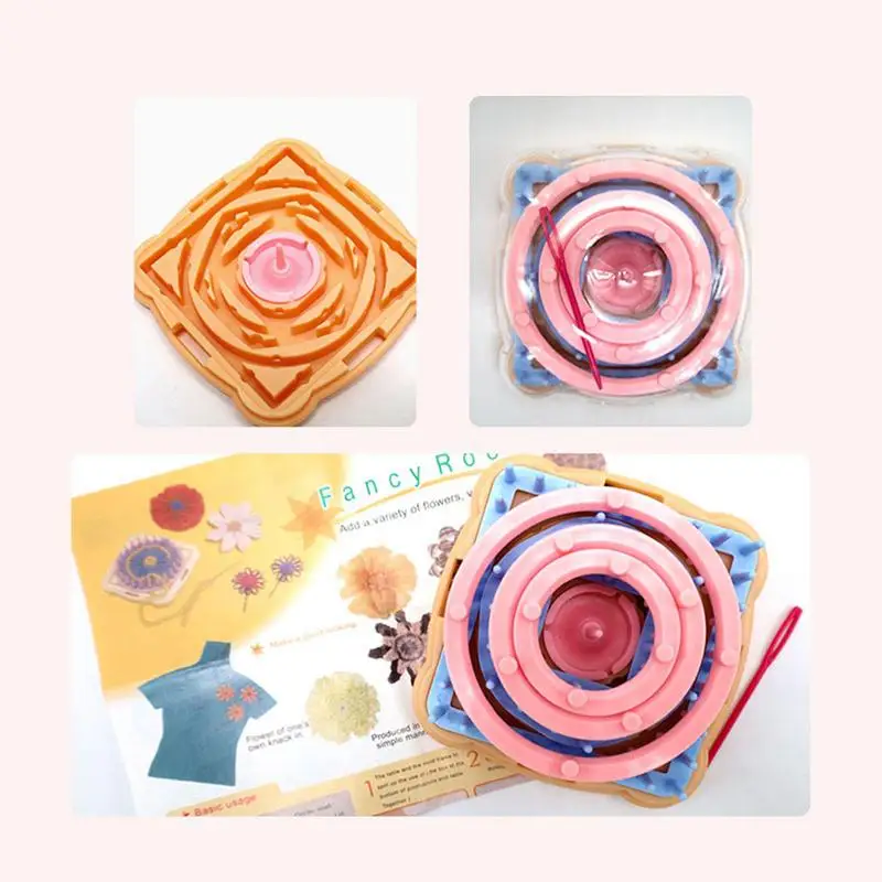 Flower Knitting Loom Kit Multipurpose Flower Weaving Loom Portable Colorful Knitting Machine User Friendly Craft Kit for Round