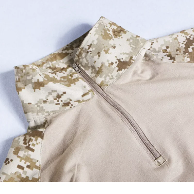 Camiseta Táctica Tom MARPAT/AOR Color Arena, Camiseta de Manga Corta con Diseño de Piel de Rana