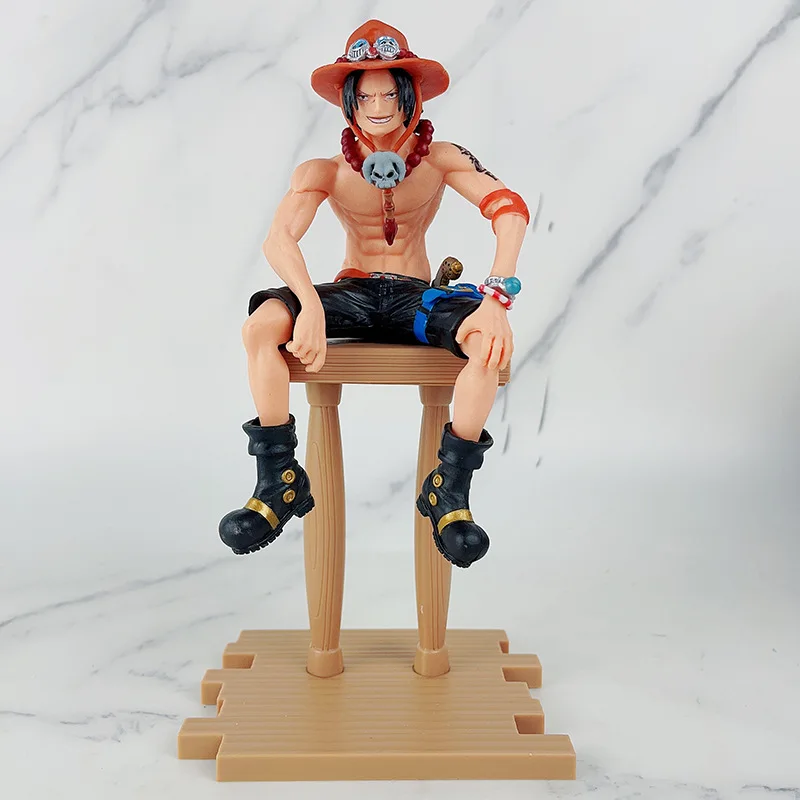 One Piece Anime Action Figure Modelo, Luffy, Ás, Nami, Hancock, Posição de Bar, Postura Sentada, Coleção Boneca PVC, Toy Gift for Kids