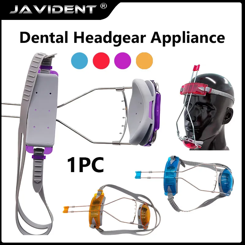 1Pcs Dental Anterior Tooth Traction Device; Adjustable Orthodontic Headgear with Dual Rods; Dental Instruments and Materials
