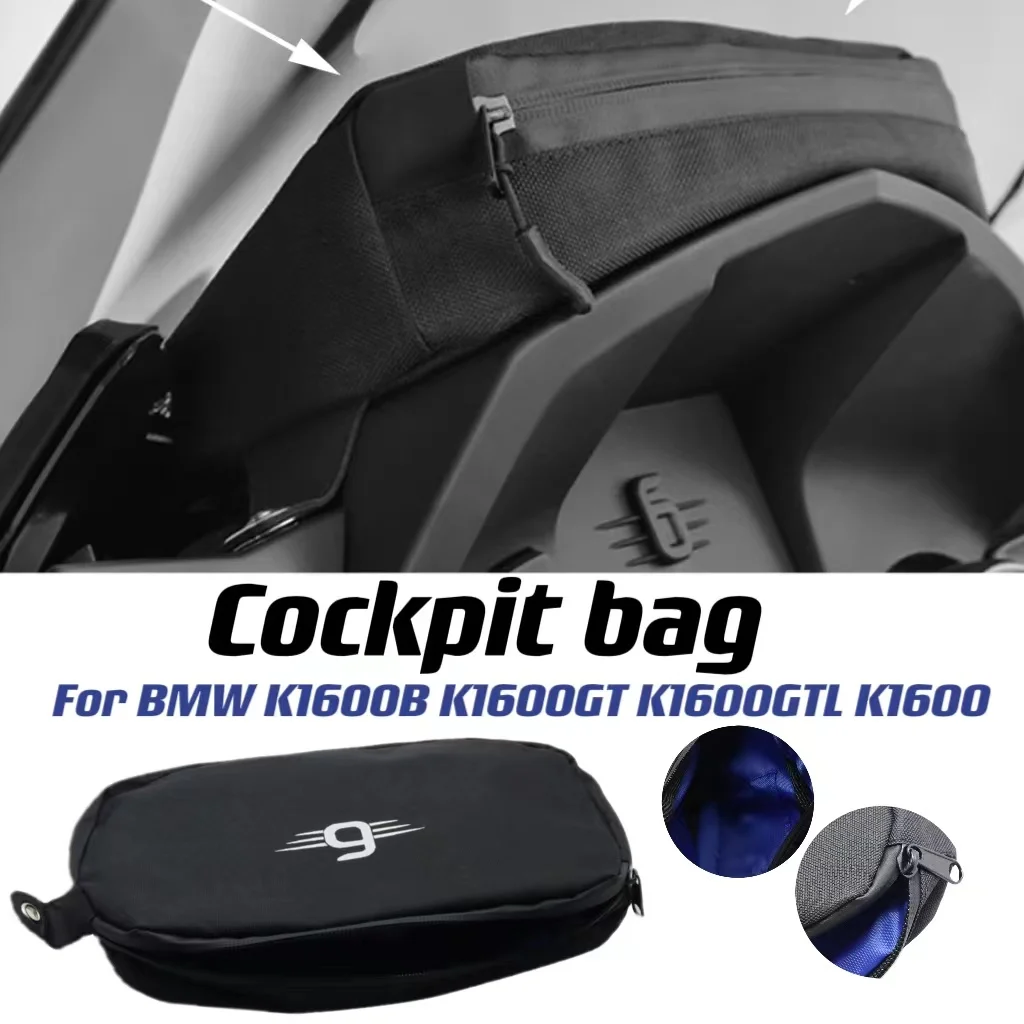 For BMW K1600B K1600GT Waterproof Bag Motorcycle Cockpit Bag Front Bag Tool Storage Cycling Bag